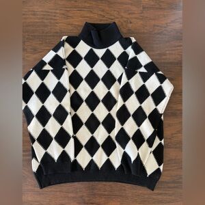 Joseph Tricot checkered pure wool sweater OS